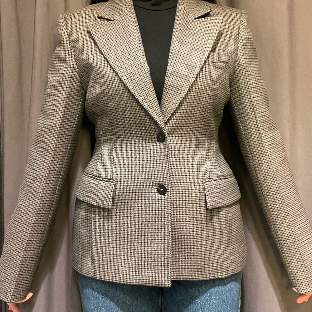 Classic Checkered Women's Blazer
